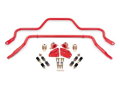 BMR Non-Adjustable Front and Rear Sway Bars; Red (82-92 Firebird)