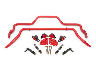 BMR Non-Adjustable Front and Rear Sway Bars; Red (82-92 Firebird)