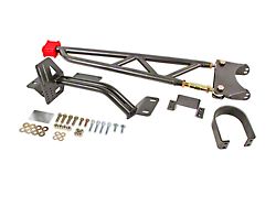 BMR Tunnel Mounted Torque Arm with Driveshaft Safety Loop; Black Hammertone (93-02 Firebird w/ Longtube Headers)