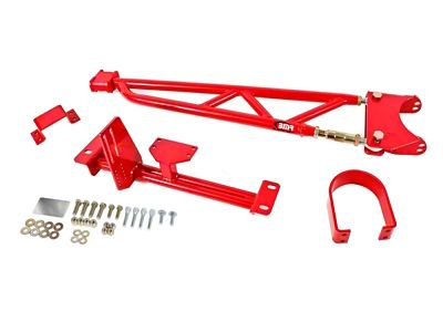 BMR Tunnel Mounted Torque Arm with Driveshaft Safety Loop; Red (93-02 Firebird w/ Stock Exhaust)