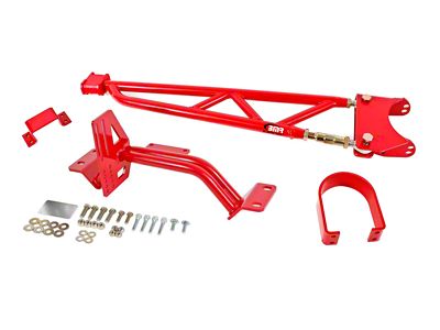 BMR Tunnel Mounted Torque Arm with Driveshaft Safety Loop; Red (93-02 Firebird w/ Longtube Headers)