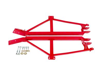 BMR Weld-On 4-Point Subframe Connectors; Red (93-02 Firebird Coupe)