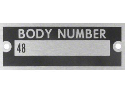 Body Number Plate - With Rivets - Ford