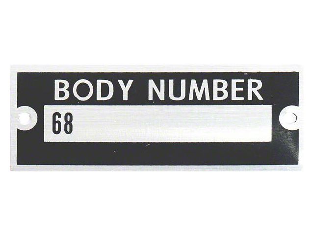 Body Number Plate - With Rivets - Ford