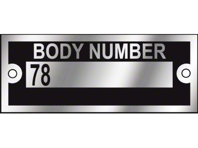 Body Number Plate - With Rivets - Ford