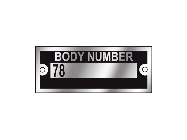 Body Number Plate - With Rivets - Ford