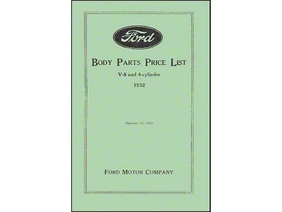 Body Parts List - 132 Pages - Ford V8 & 4 Cylinder