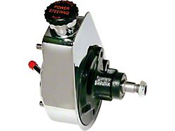 Borgeson Power Steering Pump with Keyway Shaft; Chrome (67-74 Camaro)
