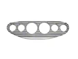 Bous Performance Universal Finned Aluminum Dash Gauge Panel; Two 3-3/8-Inch and Four 2-1/16-Inch Holes; Polished (Universal; Some Adaptation May Be Required)