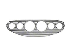 Bous Performance Universal Finned Aluminum Dash Gauge Panel; Two 3-3/8-Inch and Four 2-1/16-Inch Holes; Polished (Universal; Some Adaptation May Be Required)