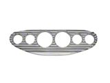 Bous Performance Universal Finned Aluminum Dash Gauge Panel; Two 3-3/8-Inch and Four 2-1/16-Inch Holes; Polished (Universal; Some Adaptation May Be Required)