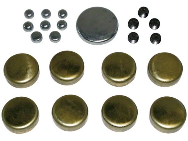 Brass Freeze Plug Kit; For Small Block Chevy 283-350 Engines; All Sizes Included