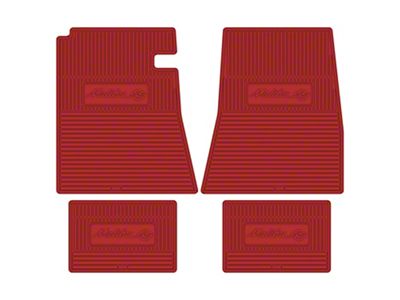 Malibu SS Floor Mat With Flag, Vinyl, Bright Red 1965