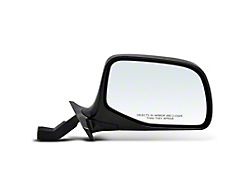 Manual Folding Mirror; Smooth Black; Passenger Side (92-96 Bronco)