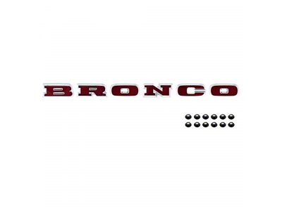 Bronco Grille Letters; Chrome with Red Inlay (66-77 Bronco)