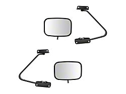 Manual Mirrors with Swing Lock; Paint to Match Black (80-96 Bronco)