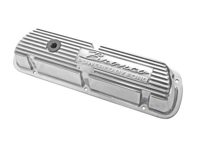 Bronco Powered By Ford Polished Aluminum Valve Cover - For 289 or 302 engine (289 or 302 engines)