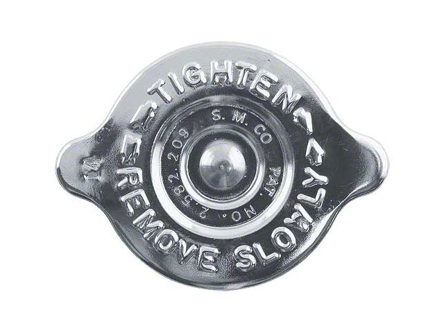 Bronco Radiator Cap - 14 Lb. - Chrome Plated - S.M. CO. Logo