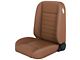 TMI Cruiser Classic Bucket Seats; Saddle Brown Vinyl with White Stitching (Universal; Some Adaptation May Be Required)