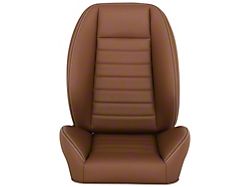 Cruiser Collection Low Back Bucket Seats; Saddle Brown Vinyl with White Stitching (Universal; Some Adaptation May Be Required)