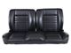 TMI Cruiser Pro-Bench Split Back Seat; 55-Inch; Black Madrid Vinyl with White Stitching (Universal; Some Adaptation May Be Required)