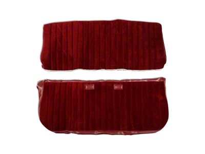 Brothers Trucks Full Pleat Cloth/Vinyl Cloth/Vinyl Front Seat Upholstery Kit; Maroon/Burgundy (81-86 C/K10)