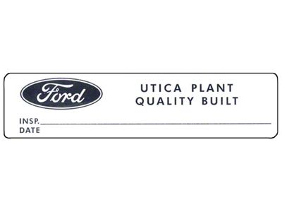 Build Decal - Ford Utica Plant Quality Built Decal For Convertible Top Latch - Ford