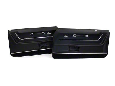 Deluxe Interior Door Panels with Trim; Black (68-69 Camaro)
