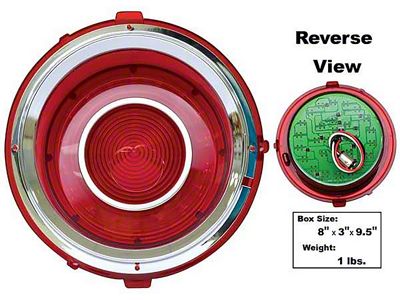LED Tail Light; Chrome Housing; Red Lens; Driver Side (70-73 Camaro)