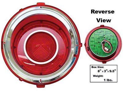 LED Tail Light; Chrome Housing; Red Lens; Passenger Side (70-73 Camaro)
