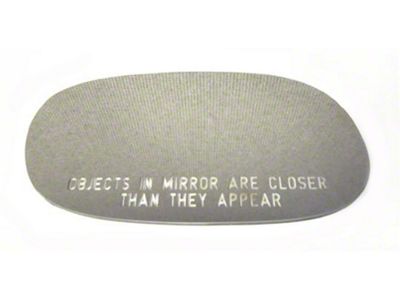 Sport Mirror Glass with Writing; Passenger Side (74-81 Camaro)