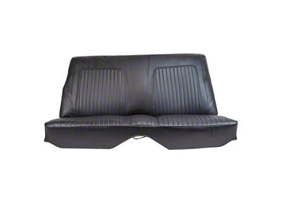 CA Standard Interior Leather Rear Seat Upholstery; Black (67-68 Camaro Coupe)