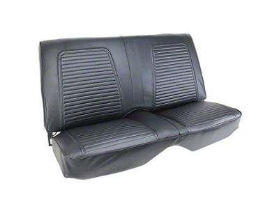 CA Standard Interior Premium Stitched Vinyl Rear Seat Upholstery; Black (1969 Camaro Coupe)