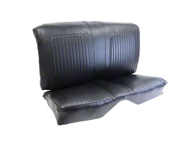 Standard Interior Rear Fixed Seat Upholstery Kit; Premium Black Stitched Vinyl (67-68 Camaro Convertible)