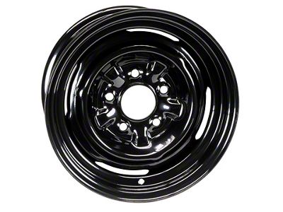 Stock Stamped Steel Gloss Black Wheel; 15x7; 31.75mm Offset (70-81 Camaro)