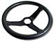 CA 14.50-Inch Reproduction Leather Wrapped Steering Wheel with Black Spokes (80-82 Corvette C3 w/ Tilt/Telescopic Steering Wheel)