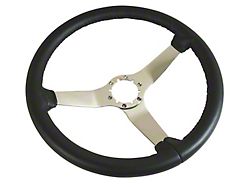 14.50-Inch Reproduction Leather Wrapped Steering Wheel with Chrome Spokes (77-81 Corvette C3 w/ Tilt/Telescopic Steering Wheel)