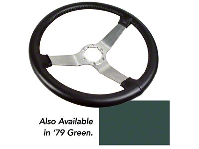 14.50-Inch Reproduction Leather Wrapped Steering Wheel with Satin Spokes (77-79 Corvette C3 w/ Tilt/Telescopic Steering Wheel)
