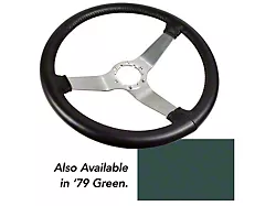 CA 14.50-Inch Reproduction Leather Wrapped Steering Wheel with Satin Spokes (77-79 Corvette C3 w/ Tilt/Telescopic Steering Wheel)