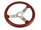 CA 14.50-Inch Reproduction Leather Wrapped Steering Wheel with Satin Spokes (77-79 Corvette C3 w/ Tilt/Telescopic Steering Wheel)