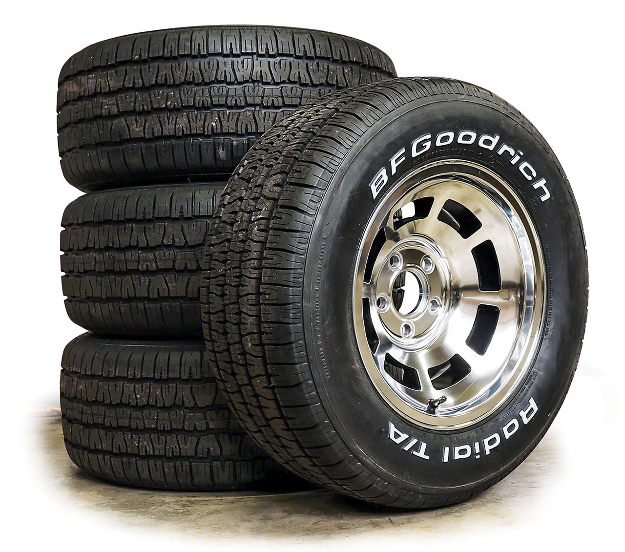 CA Ecklers 15x8 YJ8 Polished Wheel & 225/70R15 BF Goodrich Radial