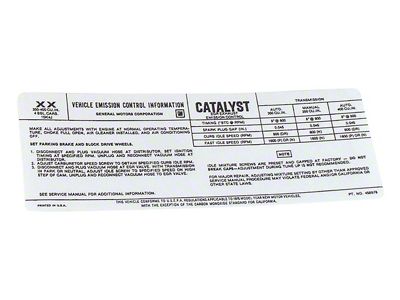 2nd Design L48 Emission Decal (1976 Corvette C3)