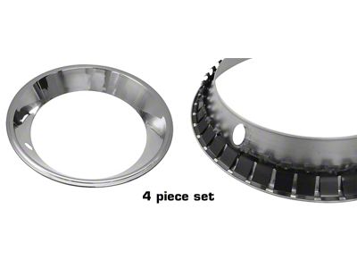 7-Inch Wheel Trim Ring Set; Stainless Steel (1968 Corvette C3)