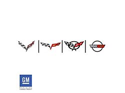 CA Aftermarket Wheel Center Cap Vinyl Decals; Cross Flags (84-96 Corvette C4)