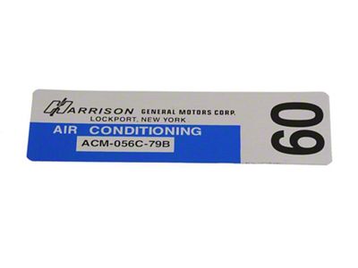 Air Conditioner Foil Plate Decal (1979 Corvette C3)