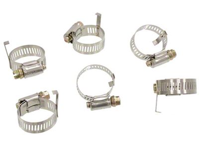 1968 Corvette Air Conditioning Freon Hose Clamps. 6 Piece Set