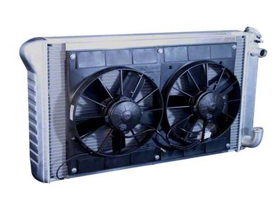 1977-1981 Corvette Aluminum LS Radiator with Fan - Automatic Transmission Black Epoxy