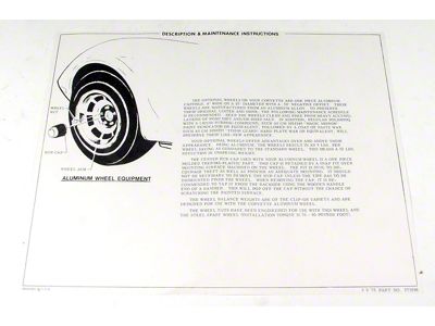 Aluminum Wheel Instructions (76-78 Corvette C3)