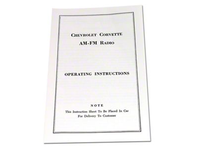 AM/FM Radio Instructions (1963 Corvette C2)