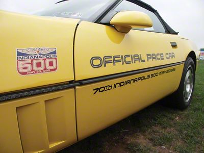1986 Corvette Body Stripe Decal Kit. Pace Car- Gold Stripes with Black Letters 70th